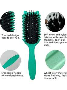Curl Defining Brush, Hair Detangling Brush – Curly Hair Styling Comb Kit With Wave Tooth Design & Scalp Massage Function, Ideal For Natural Afro Hair, Wet & Dry Use, Anti-Frizz, Styling, Detangle & Volume Boosting,Hair Brush,Slick Back Brush,Styling Brush,Curly Hair Brush,Edge Brush,Hair Comb,Brush Hair,Hair Brush Set,Comb Hair,Comb For Curls,Detangling Brush,Hair Brush For Women,Hair,Travel,Hair Products,Hair Tools,Hair Stuff,Barber,Barber Accessories,Barbershop,Hairdressing Equipment - Multicolor - View 4