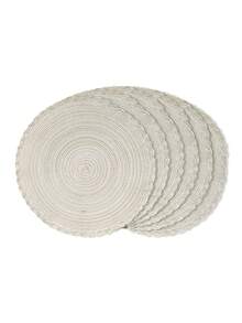 Covorașe rotunde împletite din poliester, 2 buc/4 buc/6 buc, 15 inci, lavabile, antiderapante, rezistente la căldură, potrivite pentru decorul casei, primăvara, exteriorul, sărbătorile, petrecerile, Crăciunul