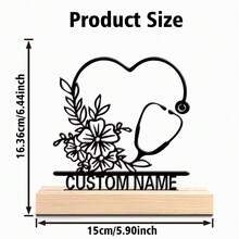 1pc Personalized Custom Name Heart Shaped Stethoscope/Bicycle/Camera/Guitar Wooden Sign Doctor Traditional Wall Mounted No Electricity Required Unique Personalized Bedroom Decor Handmade Durable Universal Perfect Christmas Gift Mother's Day Gift Father's Day Gift Wedding Gift Birthday Gift Housewarming Gift,Home & Living,Haunt Your Home,Souvenirs,Reusable,Adorable,High-Quality