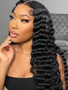 Eulisi P4/27 高光渐变色 5*5 蕾丝闭合假发 真人发 5x5 高清蕾丝闭合假发 女士真人发 已拔婴儿发 180 密度 5x5 直湿波浪蕾丝前假发 28 英寸 - 間色 - 查看 112