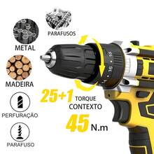 Drill Driver 45N.M 3/8" 21V 2 Batteries With GEELE Accessories - Màu vàng - Xem 9