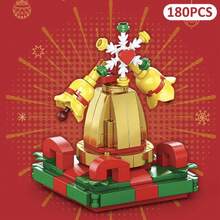 City Creative Winter Village Santa Boots Christmas Tree Model Building Blocks Christmas Gift, Winter Christmas Gingerbread House Reindeer Carriage Small Train Christmas Stocking Building Blocks New Year Gift, Home Decor Ornament, Suitable As Holiday Gift For Friends, Christmas Building Blocks - Multicolor - View 11