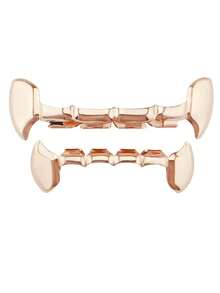1 Set Adjustable Fang Tooth Metal Teeth Grillz,