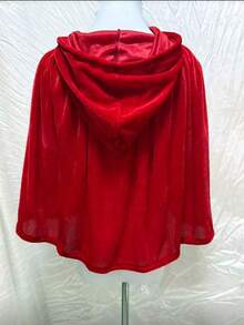 1 件圣诞狂欢派对表演天鹅绒短披肩连帽斗篷 60 厘米 23.62 英寸个性化化妆舞蹈和圣诞角色扮演服装道具 - 彩色 - 查看 11