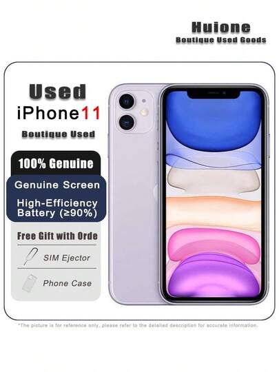 Apple هاتف آيفون 11 من آبل المستعمل - جاهز للألعاب، ثنائي شريحة SIM 4G، حالة جديدة بنسبة 95%، شاشة أصلية وبطارية عالية الكفاءة (≥90%)