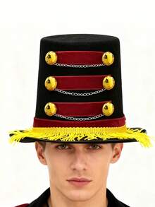 Adult Ringmaster Hat, Circus Costume Accessories, Perfect Gift For Female Tamer Costume, Lion Tamer Hat, Suitable For Masquerade Ball, Role Play, Theater Performance, Fashion Show Or Bold Personal Items As Theme Events, Great For Halloween