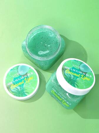 LIYALAN 200克/件乳木果糖磨砂膏温和去角质软化抛光滋养柔滑肌肤保湿补水沐浴清洁摩洛哥玫瑰椰子青柠菠萝身体护理