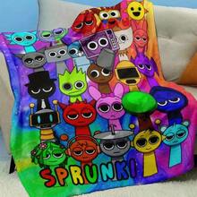 Sprunki Game Theme Blanket - Ultra Soft Polyester Flannel, Rainbow Gradient Color With Sprunki Character Design, All-Season Sofa Bed Cover, Suitable For Gamer Birthday/Anniversary/Holiday Gift - Living Room, Bedroom Decoration, Durable Construction, Fun D - 多色 11 - 查看 2