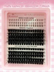 208 PCS B Curl Bottom Lash Clusters Lash Extension Kit With 5-7MM Lower Lash Clusters D Crul 100D/120D Thick Volume Lash Clusters Kit 10-18MM Cluster Eyelash Extensions Individual Lashes DIY Eyelash Extension Kit - 粉色 - 查看 4