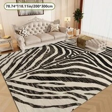Soft Luxury Zebra Pattern Carpet With Backing - Soft, Machine Washable, Suitable For Living Room, Bedroom, Outdoor - Multi-Functional Decorative Carpet, Suitable For Home, Office, And Other Places - Multicolor - View 4
