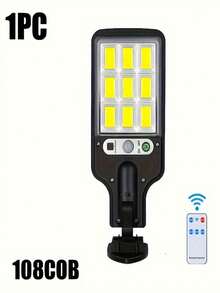 1pc 2200W Outdoor Solar Motion Sensor Floodlight - With Remote Control And LED Wall Light Functions, Motion Sensor Garden Security Light - Energy Saving Waterproof, Outdoor Wall Porch Garage Driveway Lamp