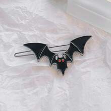 Halloween Black Bat Wing Side Clips - Unique Design, Edgy Niche Hair Accessories For Bangs - Black Bat - View 4