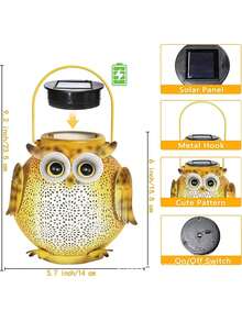 1pc Solar Powered Owl Night Light - Outdoor Waterproof LED Decorative Lamp, Featuring Adorable 3D Owl Sculpture Design, IP65 Waterproof & Dustproof, Automatic Dusk-To-Dawn Switch, Suitable For Garden, Yard, Pathway, Lawn And Patio, Ideal For Daily Lighting And Halloween/Christmas Holiday Decoration - Multicolor - View 6