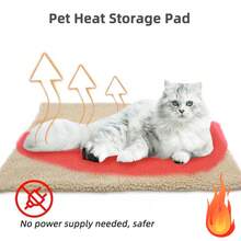 1 pieza Almohadilla térmica para mascotas, Cama acolchada y cálida para mascotas con capa reflectante de calor, Alfombra lavable para perros y gatos, No se necesita electricidad, Adecuada para mascotas medianas y pequeñas en otoño/invierno