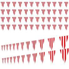 1 pieza Banderín a rayas rojas y blancas, decoración de fiesta de carnaval, circo, festival, guirnalda colgante de banderas triangulares, suministros de fiesta de cumpleaños