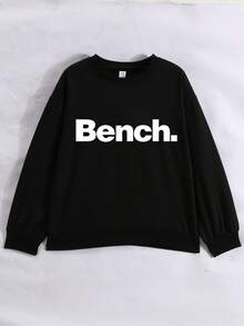 Teen Girl Casual Minimal Slogan Print Pattern Graphic For Girlprinted Round Casual Sweatshirt For Girl, Autumn/Winter,Round-Neck Sweatshirt,Suitable For School, Vacation And Shopping Outfits,Back To School,Suitable For Both Boy And Women, Street Style, Suitable For School, Vacation, Shopping, Sports And Other Occasions