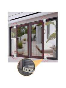 6pcs/Set Protection Window Locks, Avoid Punching And Anti-Pinch, Adjustable Door And Window Sliding Limiters, Easy To Install, No Drilling Required, Structure, Outdoor Door Window Locks