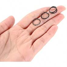 3pcs 18G Stainless Steel Nose Rings, Suitable For Septum, Nostril, Ear Cartilage, Helix, Inner Conch, Earlobes, 10mm Seamless Hinged Hoop Unisex Earrings - As Shown In the Figure - View 4