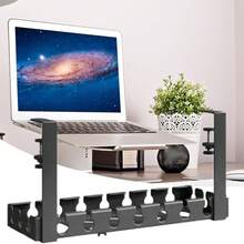 Extendable (43~74cm) Cable Management Tray With Power Outlet Bracket - Adjustable Metal Cable Organizer, Wall-Mounted Clip, Suitable For Home And Office Desk, Black, Can Store Router Cables, Data Cables, Adjustable Length, Desktop And Drawer Organizer, Home Storage - Multicolor - View 5