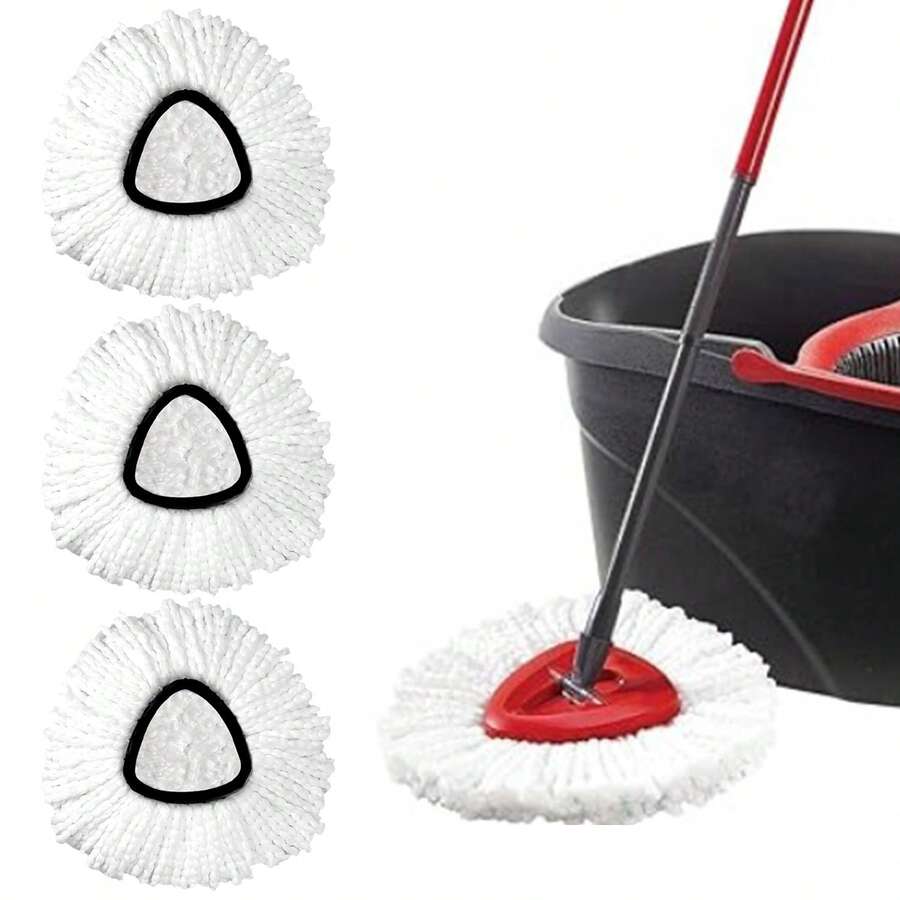 3 Pack Mop Heads Replacement For O-Ceda Easy Wrin Spin Mop, Microfiber Spin Mop Refills, Easy Cleaning Mop Head Replacement (1-Tank Mop White) - trắng - Xem 1