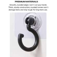 No-Drill Ceiling Hooks – 360° Rotating Overhead Hangers For Plants, Lights, & Decor – Heavy-Duty Adhesive Mounts For Walls, Doors & Tile (Max 15 Lbs) – Black/White/Grey (No Screws Needed) - Black - View 7