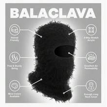Distressed Ski Mask Balaclava Fluffy Knitted Warm Windproof Full Face Mask For Men/Women - D-08 - View 3
