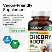 BIO KRAUTER Chicory Fiber Supplement - 1200 Mg Strength - 100 Count - Chicory Root Powder - Inulin Capsules For Digestive Support - Vegan - Flavor NameA - View 6