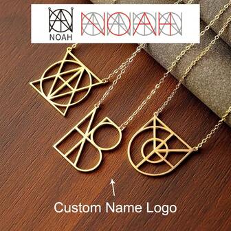 Collares con logo personalizado para mujeres y hombres, collar con colgante de diseño de logo personalizado de acero inoxidable, cadena de cuello personalizada, joyería de regalo de cumpleaños