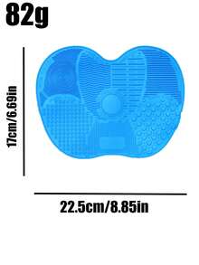 1/2 szt. Silikonowa mata do czyszczenia pędzli do makijażu, podkładka do czyszczenia pędzli do makijażu z przyssawką, podkładka do czyszczenia makijażu, przenośne narzędzie do czyszczenia pędzli do makijażu, silikonowa podkładka do czyszczenia pędzli do makijażu w kształcie jabłka, gąbka do makijażu, puderniczka, odpowiednia do podróży, domu, szkoły, akademika dla dziewcząt, wakacji, imprezy
