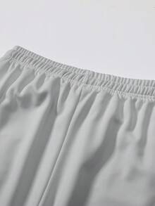 男士针织直筒休闲裤，简约百搭宽松运动裤，适合春秋季 - 淺灰色 - 查看 5