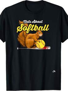 Nuts About Softball - Squirrel Softball Team T-Shirt - Style 10 - View 1