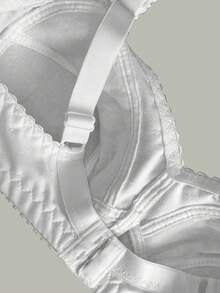 sujetador brasier copa B/C sin varilla ni esponja transpirable para mujer con 3 niveles de sujecion soporte y firmeza detalles bordados 100% algodon comodo y suave para adultos mayores cordones ajustables - Blanco colombia - Ver 5