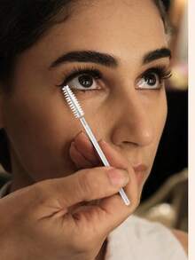 100pcs Disposable Mascara Wands, Crystal Eyebrow Brush (Suitable For Eyelash Extensions), Pink Eyelash Brush (With Storage Box), Eyebrow Brush, Eyeshadow Brush, Spiral Brush - White - View 14