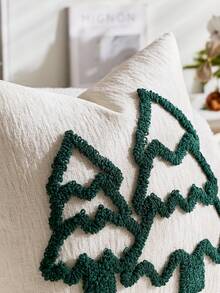 Capas de almofada decorativas para árvore de Natal 3D, capa de almofada estilo rústico de fazenda, 44 x 44 cm, poliéster, com zíper, lavar somente à mão, padrão geométrico, capa de almofada para decoração de casa para decoração festiva de fim de ano (1 peça, 2 peças disponíveis)