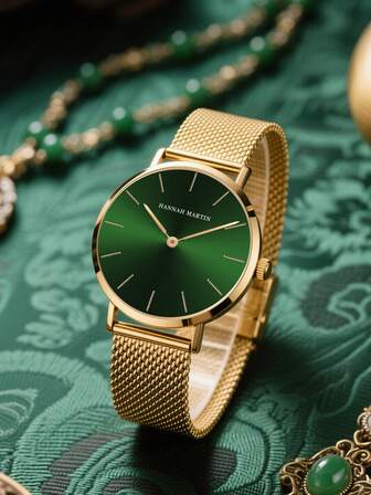 HANNAH MARTIN 1pc Elegant Women's Quartz Watch, 3ATM Waterproof, Rose Gold Stainless Steel Mesh Strap, Japanese Quartz Movement, 36mm Round Case, Timeless Fashion Ladies Watch, Comes With Black Gift Box, Suitable For Gifting - Girlfriend & Mom