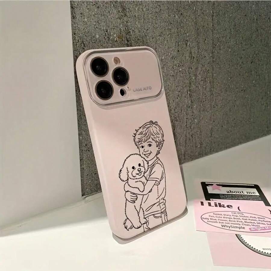 Funda personalizada con foto estilo dibujo lineal a mano y ventana grande. Resistente a caídas. Compatible con phone 17, 16, 15, 14 y 13 Pro. Funda para móvil compatible con phone 12, 11 Pro y Promax Plus. Accesorios para uso diario. Diseño artístico y elegante. Fabricada en silicona resistente. Ideal para fans. - rosa - Ver 1