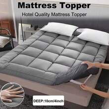 Hotel Quality Mattress Topper 10cm Deep Thick Single Double King Super All Sizes - Grey - View 7