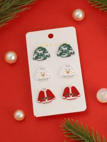 Christmas Women's Earrings, Fashionable Petite Christmas Reindeer Earrings, Cute Acrylic Printed Earrings, Christmas Earrings