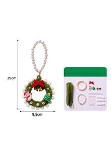 1 Set Christmas Hanging Ornament Craft Kit With Twist Ties & Beaded Chains, Felt Ornament Decorations Of Santa Claus, Christmas Tree, Reindeer, Snowman, Creative DIY Craft For Kids, Children's Gift, Handmade DIY Material Pack, Christmas Decoration Keychain Craft For Kindergarten