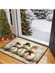 1 Pc Vivid Rectangular Lovely Welcome Cat Pattern Long-Fiber Polyester Door Mat; Machine Washable Carpet;Durable Rug For High Traffic Area; Non-Slip, Stain Resistant & Easy To Care Entryway Area Rug For Living Room, Bedroom,Dining Room, Bathroom, Kitchen, Balcony And More; Crystal Velvet Room Decor Stuff; Ideal Home Decor Stuff Choice