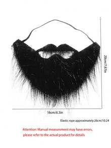 1pc Black Fake Beard Costume Prop For Party, Stage Performance, Cosplay, Funny Gag