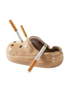 1pc Unique Soft Clay Ceramic Clog Shoe Ashtray, Simulation Daily Tools Design, Ideal For Home, Office, Hotel Decor, Perfect Valentine'S Day & New Year Gift, Spring Festival For Men Ashtray Indoor Ashtray Outdoor Ashtray Car Ashtray Car Ashtray Creative Ashtray Desktop Ashtray Desktop Funny