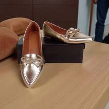 Women's Shoes, Casual Elegant Moccasin Flats - 淺金色 - 查看 7