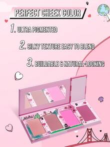 MISSLYN-3PCS Contour & Cheeks Makeup Set, Fluffy Roll Contouring Powder, PRESSED POWDER, Contour Powder, BRONZING & CONTOURING POWDER,TRAVEL KIT ALL IN ONE TEINT PALETTE , 4 Colors Matte Blush Palette, All In One Makeup Palettes Blush Kit, Matte, Finishes Color From Light To Dark For Cheek And Eye Makeup, Double Ended Powder Brush, Multifunctional Makeup Brush,Thick And Soft Fur,Fashionable Powder Brush,Easy To Carry - #Set 1 - 查看 3