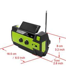 Hand Crank Emergency Weather Radio, Portable Multi-Functional Radio Solar Powered With Battery Backup,AM/FM,NOAA, SOS Alarm,6 LED Reading Lamp,4000mAh Rechargeable Battery Power Bank,LED Flashlight For Outdoor Hiking Camping Emergency