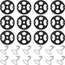 24 Pieces Car Seat Cover Plum Plate Metal Hook, 12 Pcs Plastic Car Seat Covers Chucks, 12 Pcs Metal Hooks Locking Clip Plastic Card Fixed Fastener Buckle For Seat Replacements Accessories( Black)