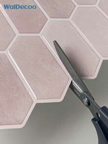 WalDecoo 1/4/10 Sheets Peel And Stick 3D Wall Tiles 12 X 12 Inch Peel And Stick Backsplash Hexagon Long Wall Tiles For Kitchen Bathroom