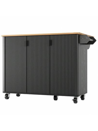 Kitchen Trolley Towel Rail, Spice Rack Adjustable Dividers, Mobile Isl Wheels Doors, Buffet, Trolley, Ideal Dining Room view 10