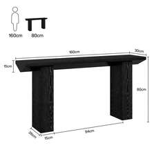 Tribesigns Table Console pour Couloir, Console Entree Longue Et Étroite De 160 Cm, Couleur Noire, Table d' entrée Fine en Bois pour Salon, Derrière Le Canapé, Couloir, Hall D'entrée, Vestibule - Noir - Voir 4