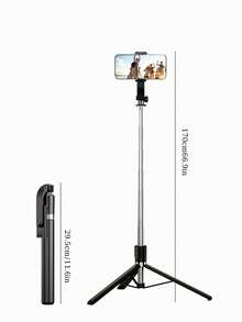 STICKMAG 70cm Wireless Bluetooth Selfie Stick Tripod With LED Fill Light, 360° Rotation Wireless Remote Control Phone Holder, Compatible With IPhone 16/15/14/13/12/11/Max/Pro/Xs/Xr/X/Plus, Galaxy S25/S24/S23/S22 Ultra, Other Android Smartphones And GoPro, Suitable For Travel And Live Streaming - Multicolor - View 8